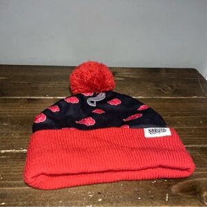Naruto Beanie Toque Hat Shippuden Akatsuki Cloud Youth Cuffed Pom kids one size